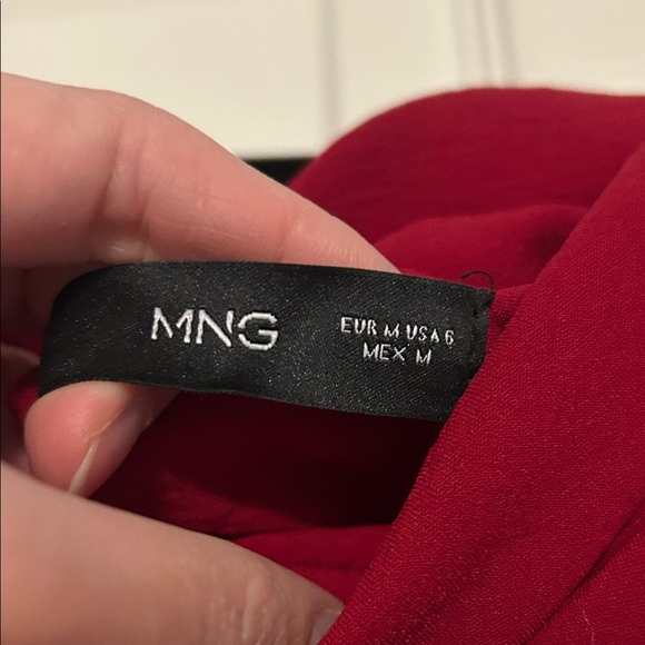 Mango Asymmetrical Pleated Dress Red Size M - Picture 5 of 9